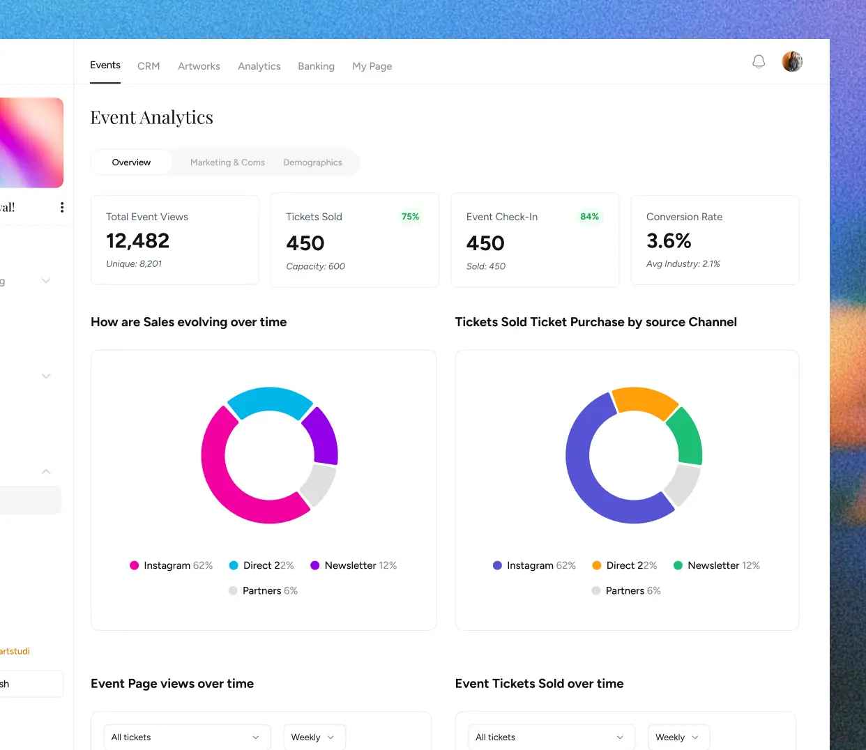 Art Circles CRM contacts view