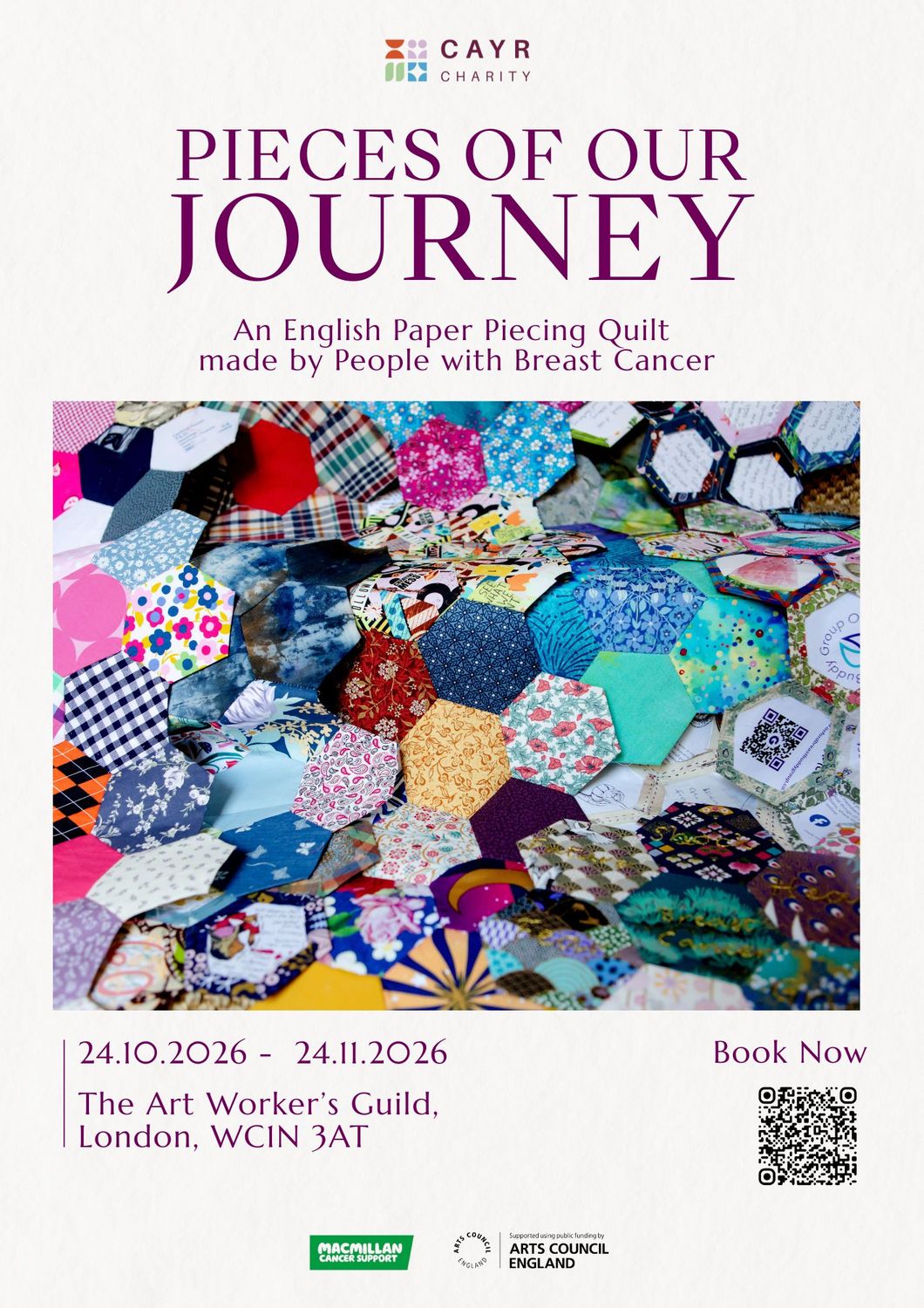 Pieces of Our Journey: An English Paper Piecing Quilt made by People with Breast Cancer