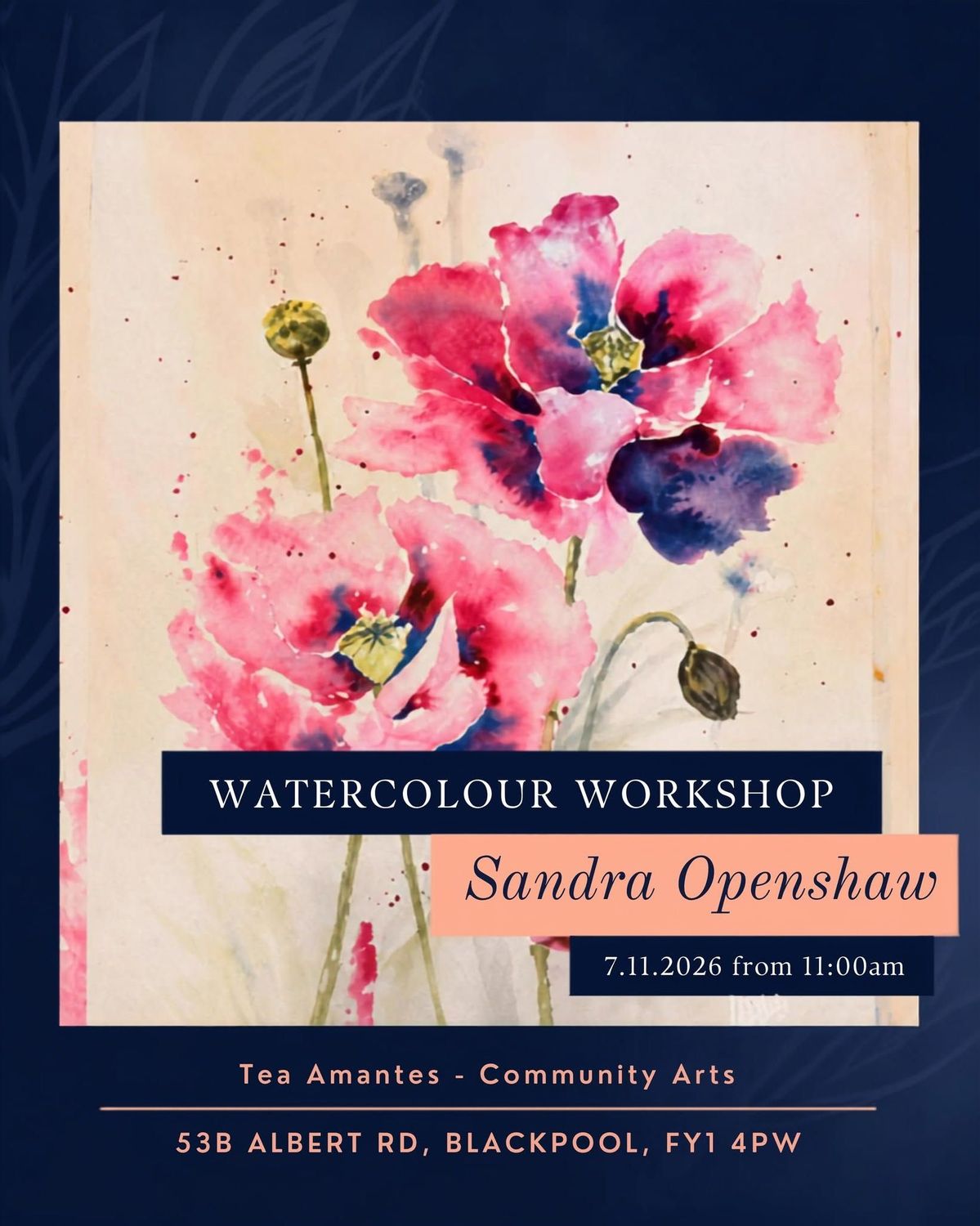 Watercolour Workshop with Sandra Openshaw: 07.11.2026